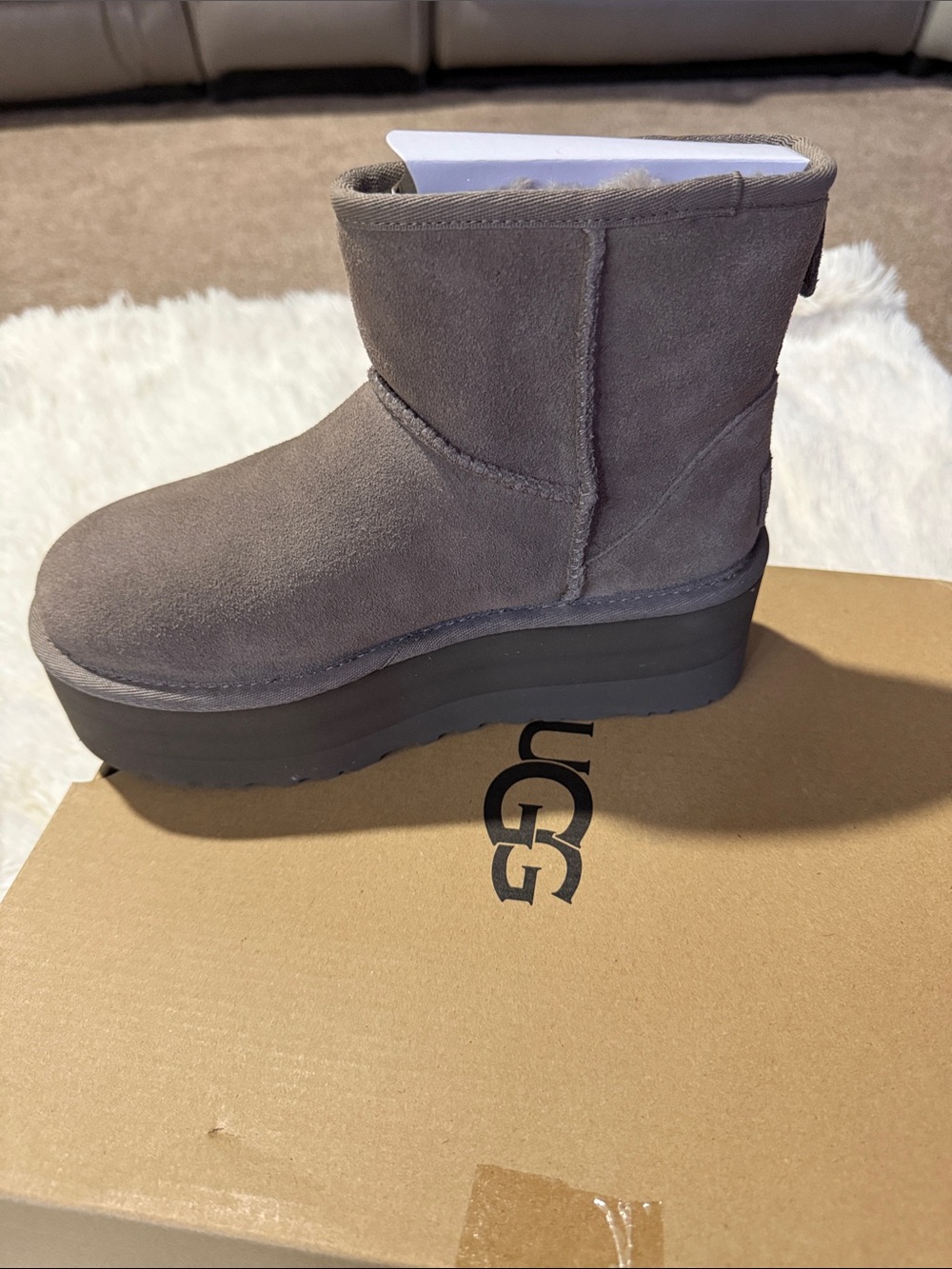 UGG Short Platform Ankle Boot in Gray